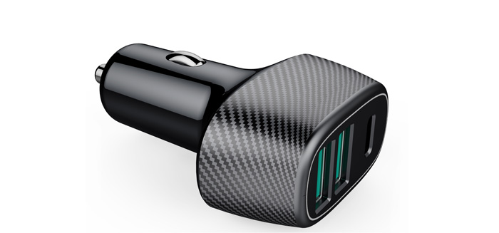 新款碳纖維車充雙口2QC3.0+PD 新款碳纖維車充雙口2QC3.0+PD